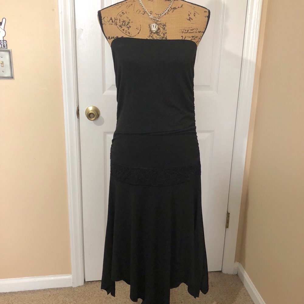 Black strapless dress